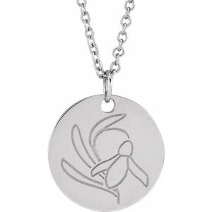 June Rose Birth Flower Necklace in 14K Gold, Sterling Silver and Platinum