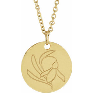 June Rose Birth Flower Necklace in 14K Gold, Sterling Silver and Platinum