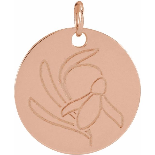 Birth Flower Pendant Necklace for All Twelve Months in 14K Gold & Platinum