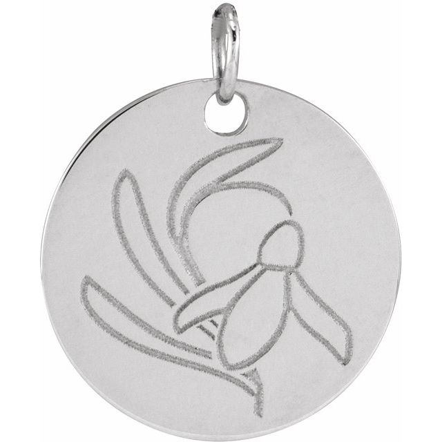 March Daffodil Birth Flower Pendant in 14K Gold & Platinum