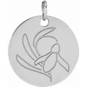 March Daffodil Birth Flower Pendant | 14K Gold, Silver & Platinum | Polished