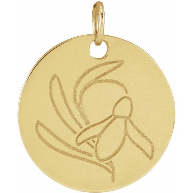 March Daffodil Birth Flower Pendant in 14K Gold & Platinum
