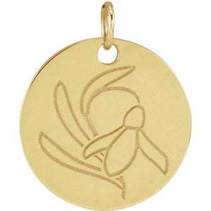 March Daffodil Birth Flower Pendant in 14K Gold & Platinum
