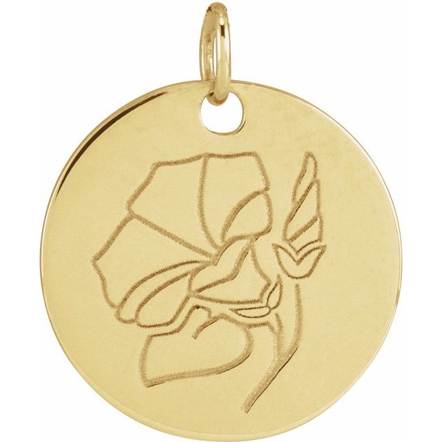 March Daffodil Birth Flower Pendant | 14K Gold, Silver & Platinum | Polished