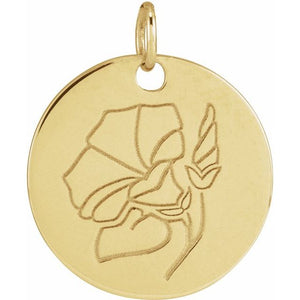 Birth Flower Pendant Necklace for All Twelve Months in 14K Gold & Platinum