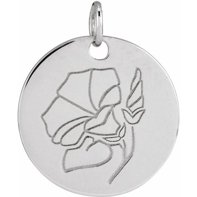 Birth Flower Pendant Necklace for All Twelve Months in 14K Gold & Platinum