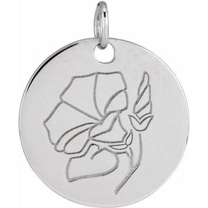 Birth Flower Pendant Necklace for All Twelve Months in 14K Gold & Platinum