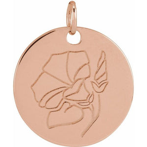 Birth Flower Pendant Necklace for All Twelve Months in 14K Gold & Platinum