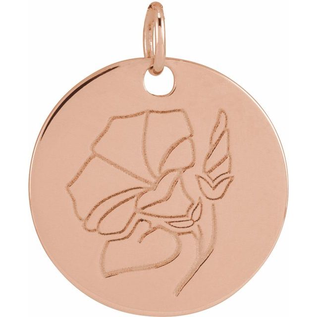 March Daffodil Birth Flower Pendant in 14K Gold & Platinum