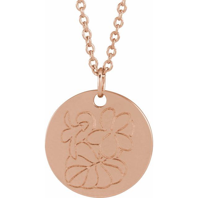 June Rose Birth Flower Necklace in 14K Gold, Sterling Silver and Platinum