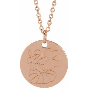 June Rose Birth Flower Necklace in 14K Gold, Sterling Silver and Platinum
