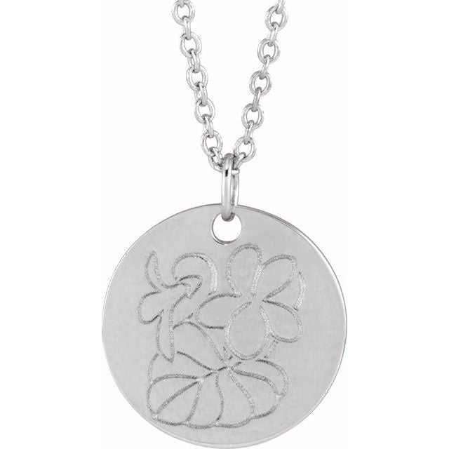 June Rose Birth Flower Necklace in 14K Gold, Sterling Silver and Platinum