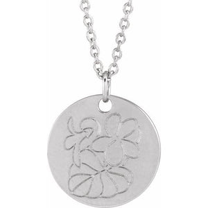 June Rose Birth Flower Necklace in 14K Gold, Sterling Silver and Platinum