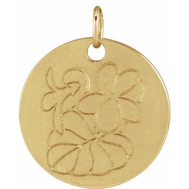 Birth Flower Pendant Necklace for All Twelve Months in 14K Gold & Platinum