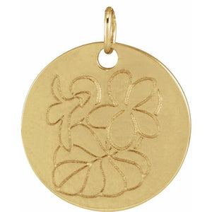 Birth Flower Pendant Necklace for All Twelve Months in 14K Gold & Platinum