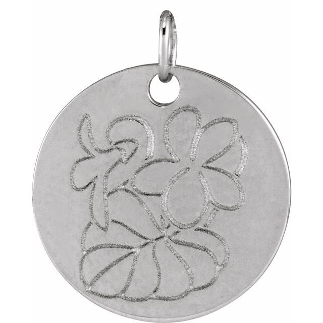 Birth Flower Pendant Necklace for All Twelve Months in 14K Gold & Platinum