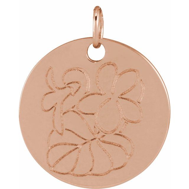 Birth Flower Pendant Necklace for All Twelve Months in 14K Gold & Platinum