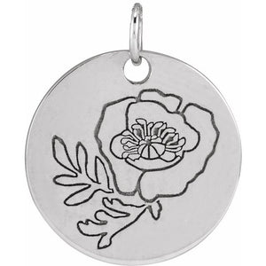 Birth Flower Pendant Necklace for All Twelve Months in 14K Gold & Platinum