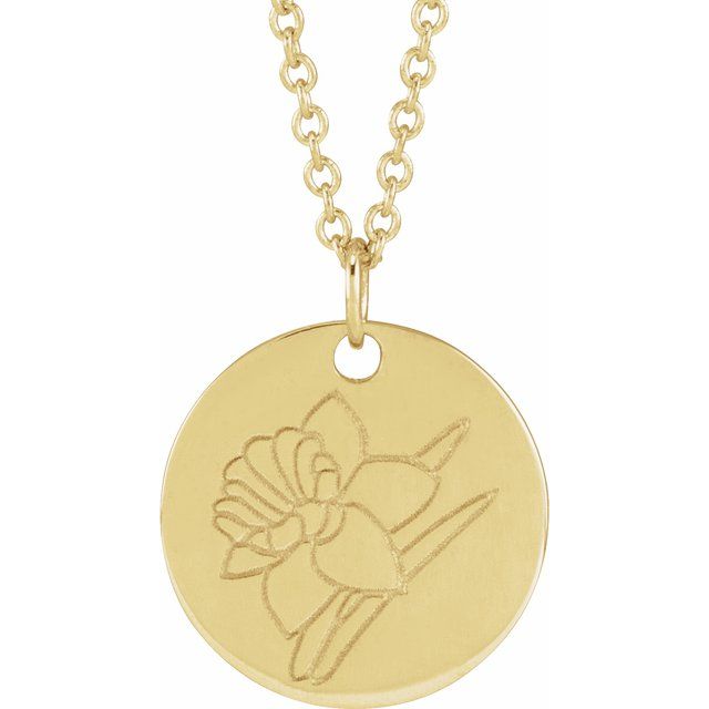 June Rose Birth Flower Necklace in 14K Gold, Sterling Silver and Platinum