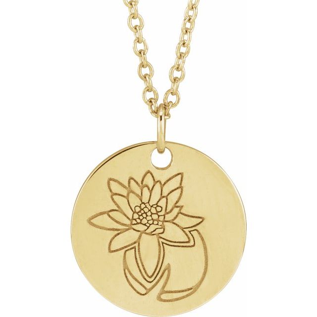 June Rose Birth Flower Necklace in 14K Gold, Sterling Silver and Platinum