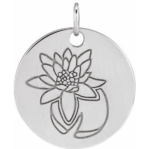 June Rose Birth Flower Necklace in 14K Gold, Sterling Silver and Platinum