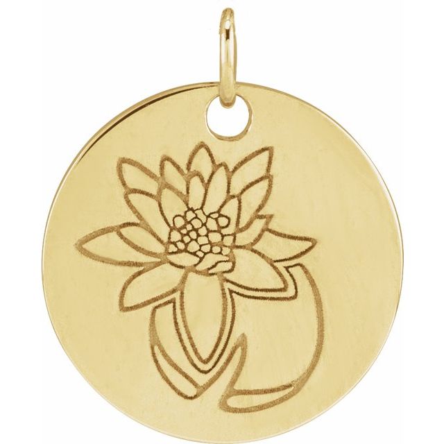 Birth Flower Pendant Necklace for All Twelve Months in 14K Gold & Platinum