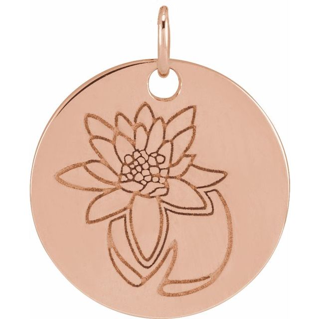 Birth Flower Pendant Necklace for All Twelve Months in 14K Gold & Platinum