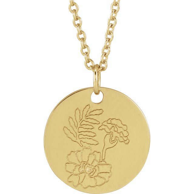 June Rose Birth Flower Necklace in 14K Gold, Sterling Silver and Platinum