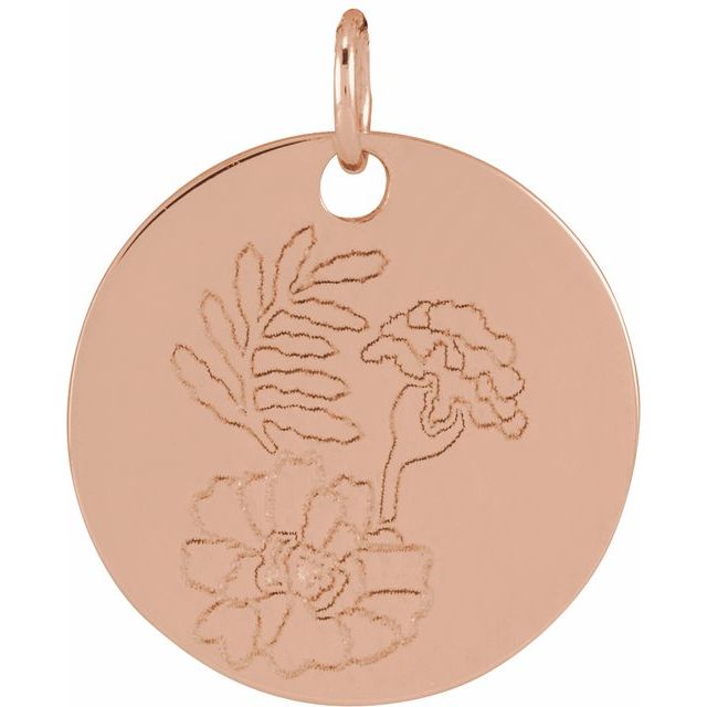 March Daffodil Birth Flower Pendant | 14K Gold, Silver & Platinum | Polished