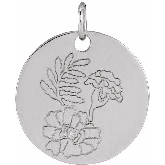 March Daffodil Birth Flower Pendant | 14K Gold, Silver & Platinum | Polished