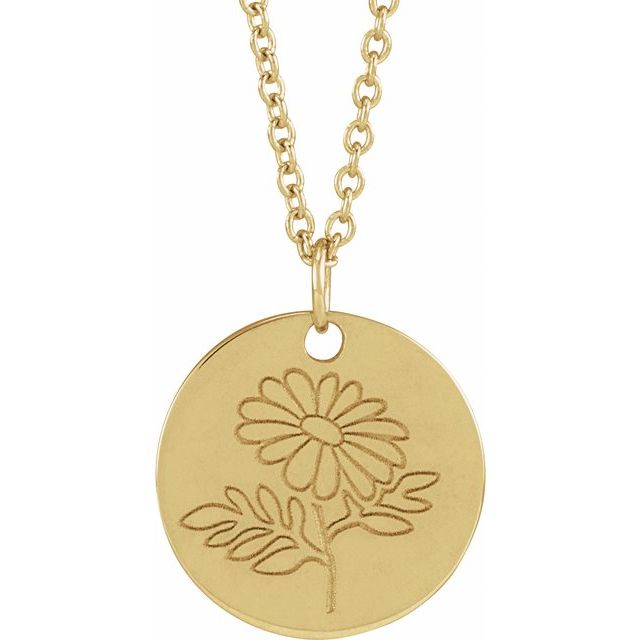 June Rose Birth Flower Necklace in 14K Gold, Sterling Silver and Platinum