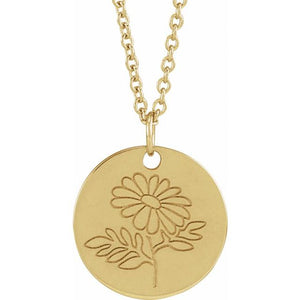 June Rose Birth Flower Necklace in 14K Gold, Sterling Silver and Platinum
