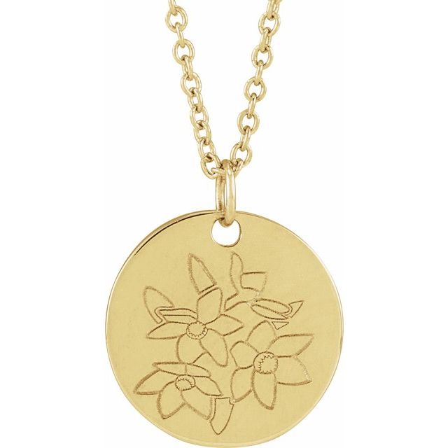 June Rose Birth Flower Necklace in 14K Gold, Sterling Silver and Platinum