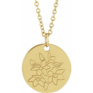 June Rose Birth Flower Necklace in 14K Gold, Sterling Silver and Platinum