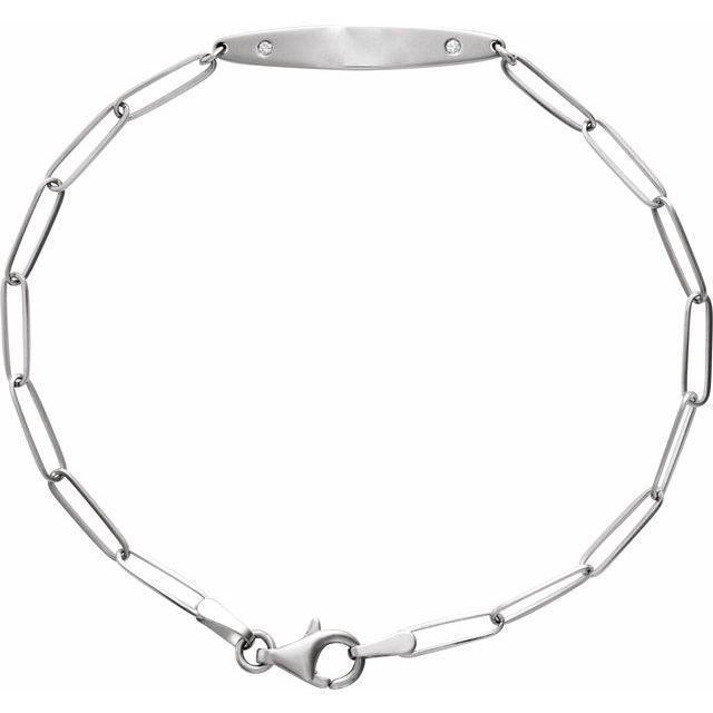 .015 CTW Natural Diamond Engravable Curved Bracelet Mounting in 14K Gold