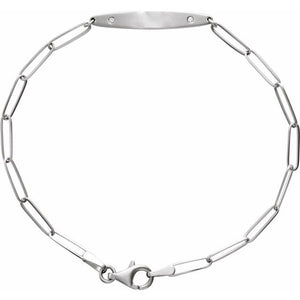 .015 CTW Natural Diamond Engravable Curved Bracelet Mounting in 14K Gold