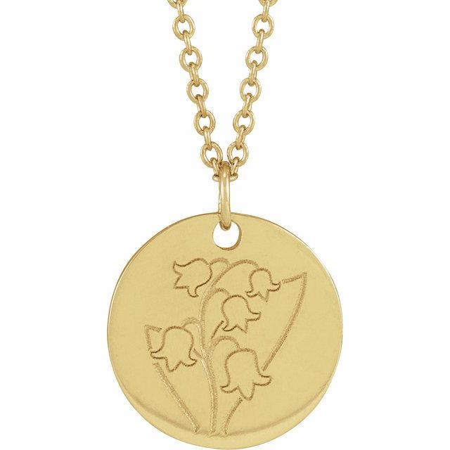 June Rose Birth Flower Necklace in 14K Gold, Sterling Silver and Platinum