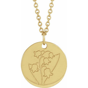 June Rose Birth Flower Necklace in 14K Gold, Sterling Silver and Platinum