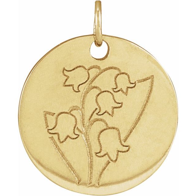 March Daffodil Birth Flower Pendant in 14K Gold & Platinum