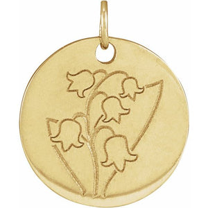 March Daffodil Birth Flower Pendant in 14K Gold & Platinum