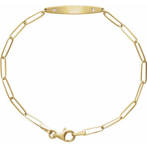 .015 CTW Natural Diamond Engravable Curved Bracelet Mounting in 14K Gold