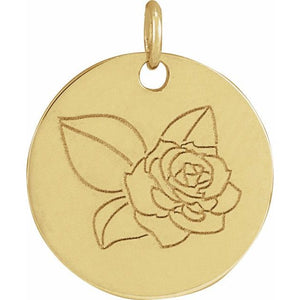 Birth Flower Pendant Necklace for All Twelve Months in 14K Gold & Platinum