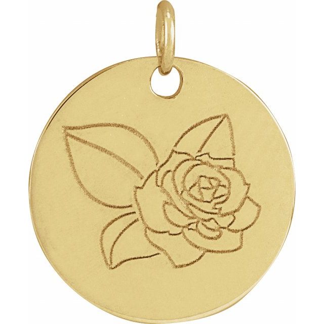 March Daffodil Birth Flower Pendant in 14K Gold & Platinum