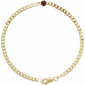 14K Gold Curb Chain Link Bracelet - Options Available