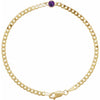 14K Yellow Gold, 7x5 mm Natural Diamond Link Bracelet - Elegant Design