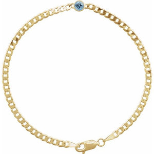 14K Gold Curb Chain Link Bracelet - Options Available
