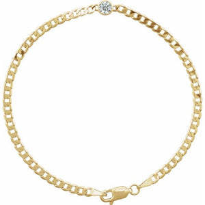 14K Gold Curb Chain Link Bracelet - Options Available