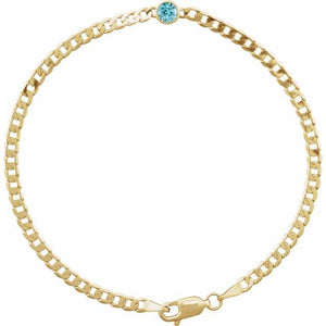 14K Gold Curb Chain Link Bracelet - Options Available