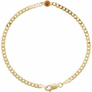 14K Gold Curb Chain Link Bracelet - Options Available