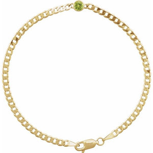 14K Gold Curb Chain Link Bracelet - Options Available